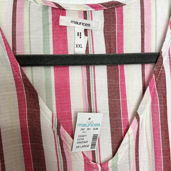 Maurices Colorful Striped Button Front Top Size XXL - Picture 3 of 8
